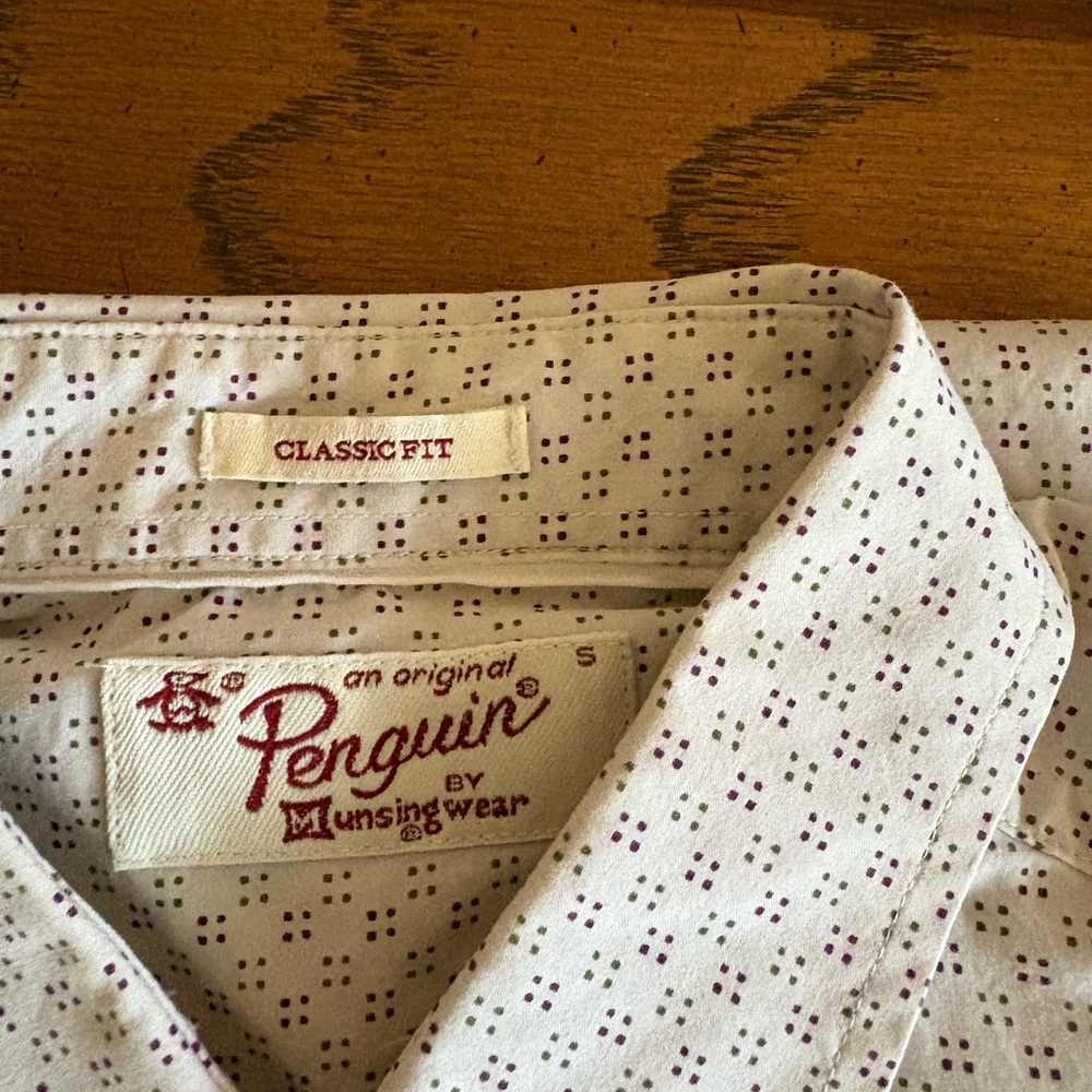 Original Penguin Men's White and Black Dotted Shirt - Picture 2 of 3